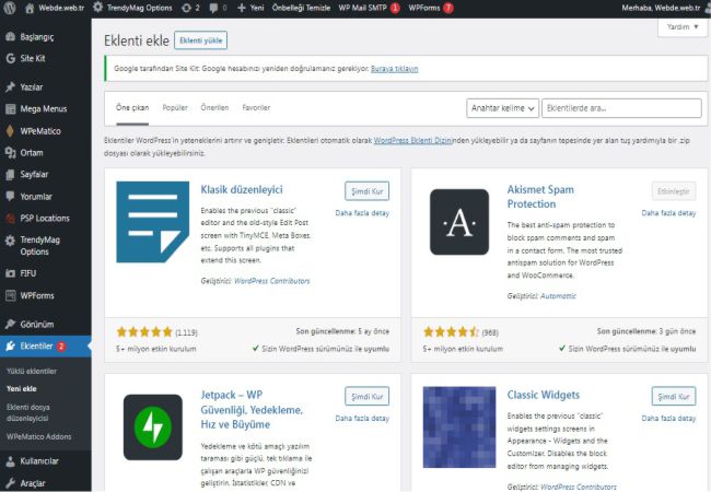 wordpress eklenti yükleme